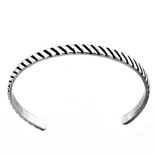 FSB00W77 Stainless steel jewelry oblique line slash bangle - Click Image to Close